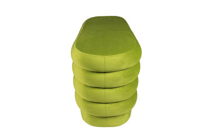 44" Green Velvet Tufted Oval Ottoman HomeRoots