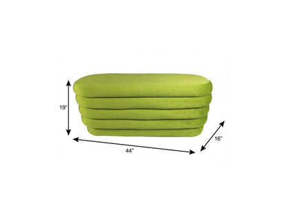 44" Green Velvet Tufted Oval Ottoman HomeRoots