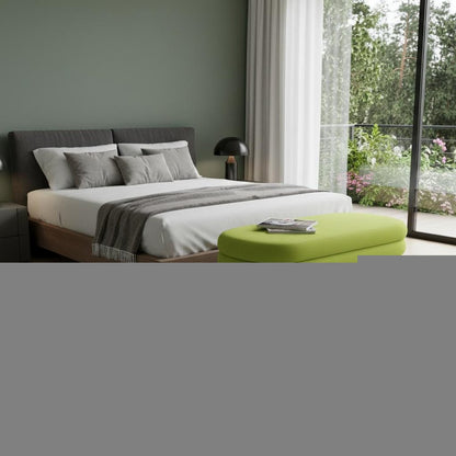 44" Green Velvet Tufted Oval Ottoman HomeRoots