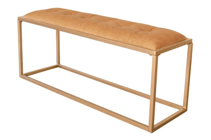 43" Brown And Gold Upholstered Upholstery Bedroom Bench HomeRoots