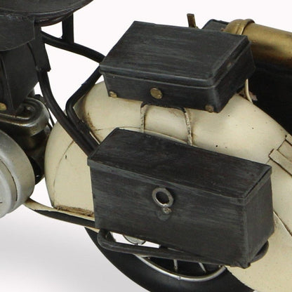10" Cream Metal Hand Painted Motorcycle Model Motorcycle HomeRoots