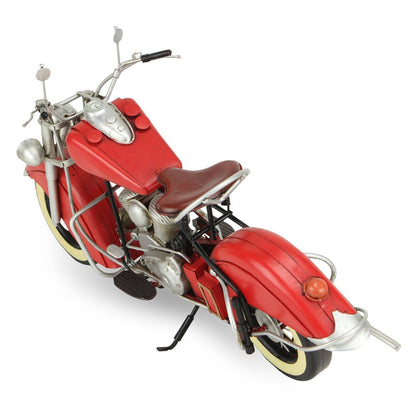 8" Red and Silver Metal Hand Painted Model Motorcycle Tabletop Sculpture HomeRoots