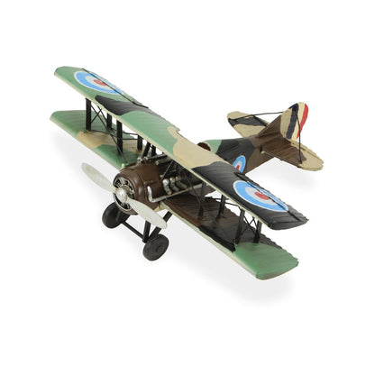 5" Green Metal Hand Painted 1918 Aviation Military Plane Model Airplane HomeRoots