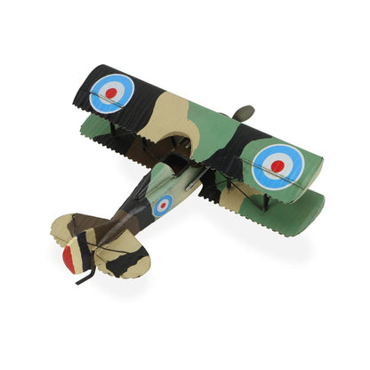 5" Green Metal Hand Painted 1918 Aviation Military Plane Model Airplane HomeRoots