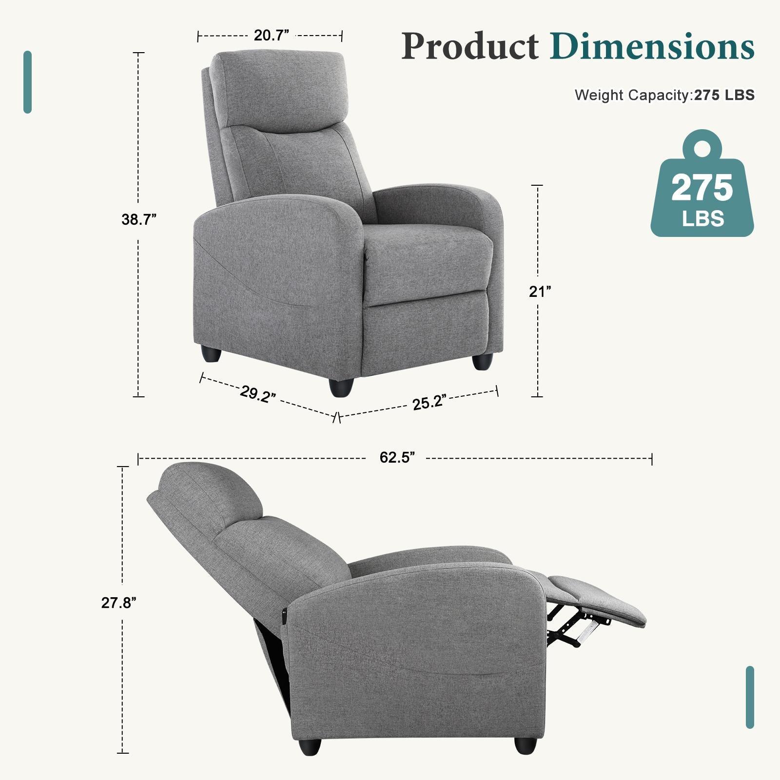 Recliner Chair for Adults, Massage Reclining Chair for Living Room - FurniFindUSA