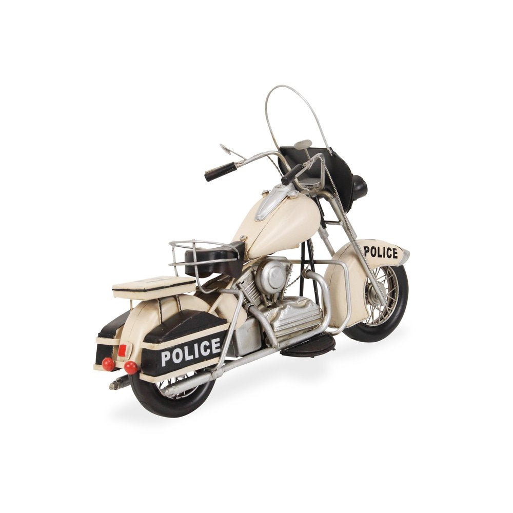 10" Cream Metal Hand Painted Motorcycle Model Motorcycle HomeRoots
