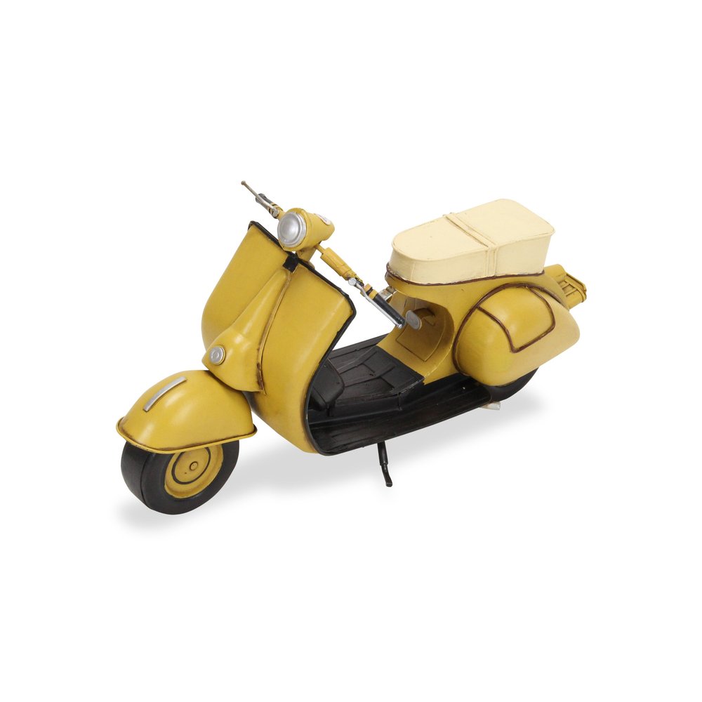 9" Yellow and Black Metal Hand Painted 1959 Yellow Scooter Model Motorcycle HomeRoots