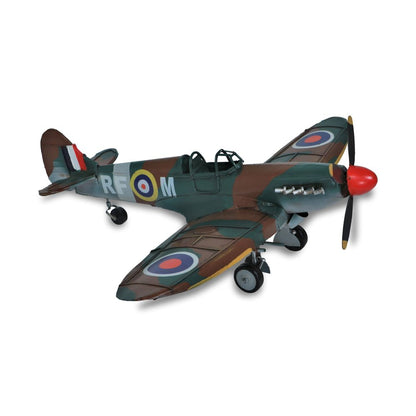6" Green Metal Hand Painted 1940 Green and Brown Spit Fire Model Airplane HomeRoots
