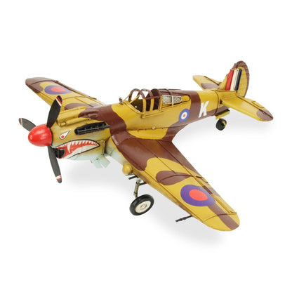 6" Yellow and Brown Metal Hand Painted 1941's P-40 Fighter Model Airplane HomeRoots