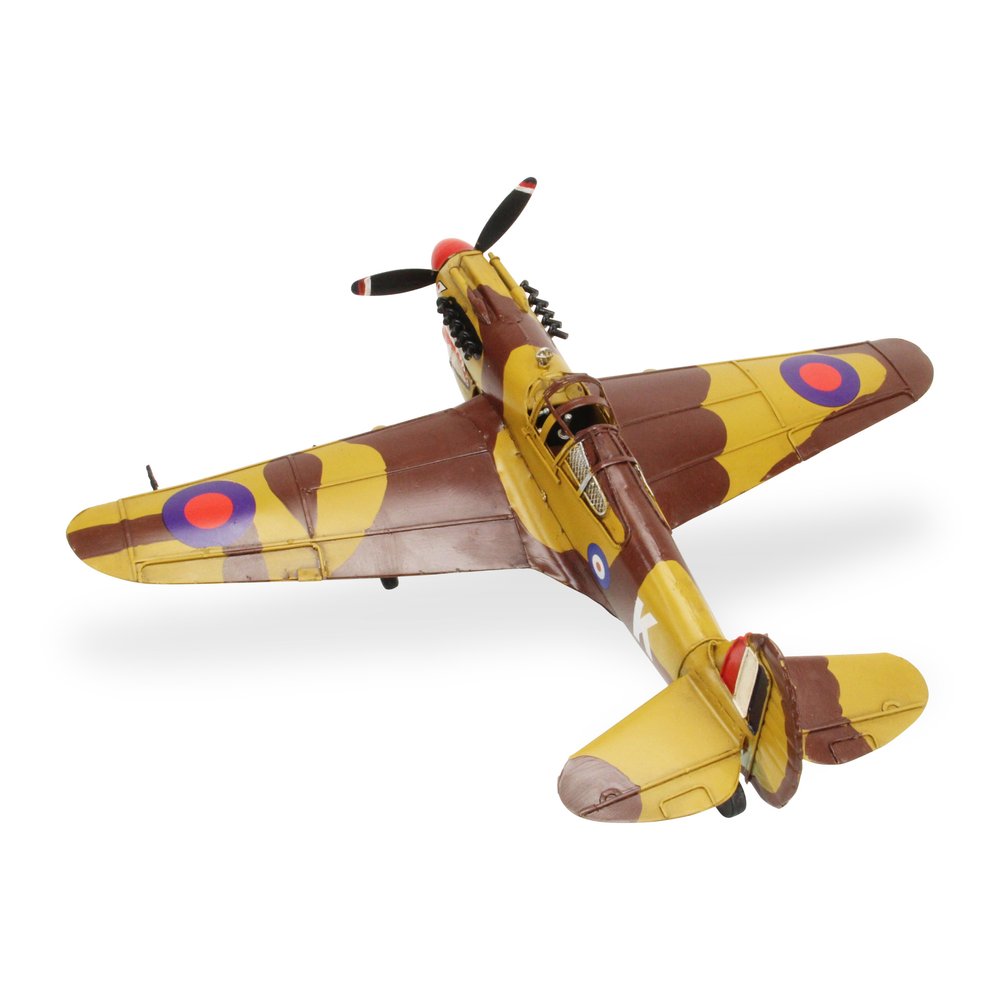 6" Yellow and Brown Metal Hand Painted 1941's P-40 Fighter Model Airplane HomeRoots