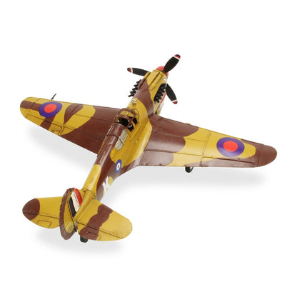 6" Yellow and Brown Metal Hand Painted 1941's P-40 Fighter Model Airplane HomeRoots