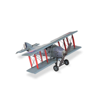 5" Red and Gray Metal Hand Painted 1916 Gray Bristol F28 Fighter Plane Model Airplane HomeRoots