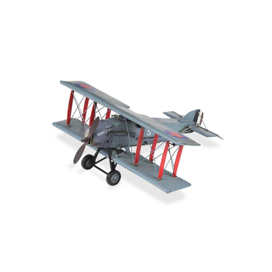 5" Red and Gray Metal Hand Painted 1916 Gray Bristol F28 Fighter Plane Model Airplane HomeRoots