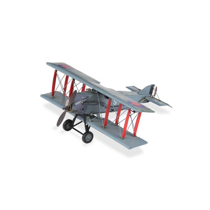 5" Red and Gray Metal Hand Painted 1916 Gray Bristol F28 Fighter Plane Model Airplane HomeRoots