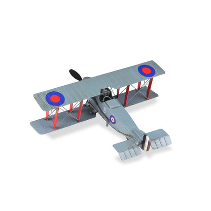 5" Red and Gray Metal Hand Painted 1916 Gray Bristol F28 Fighter Plane Model Airplane HomeRoots