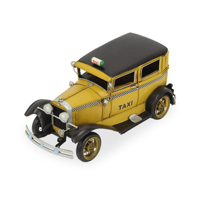 7" Yellow and Black Metal Hand Painted 1931 Yellow Taxi Model Car HomeRoots