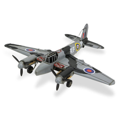 4" Black and Gray Metal Hand Painted Model Airplane Tabletop Sculpture HomeRoots