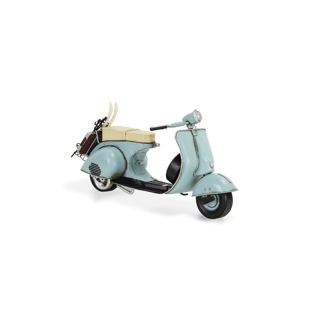 8" Blue and Black Metal Hand Painted Model Motorcycle Tabletop Sculpture HomeRoots