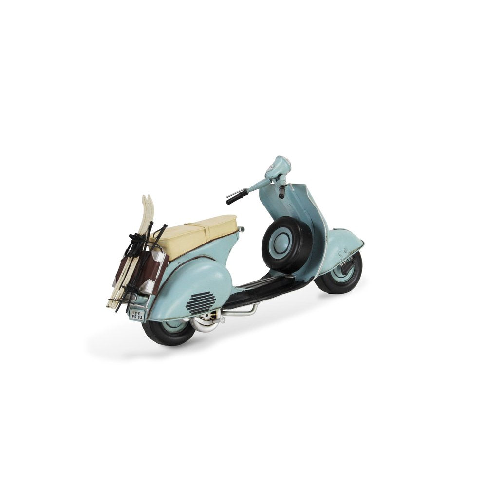 8" Blue and Black Metal Hand Painted Model Motorcycle Tabletop Sculpture HomeRoots