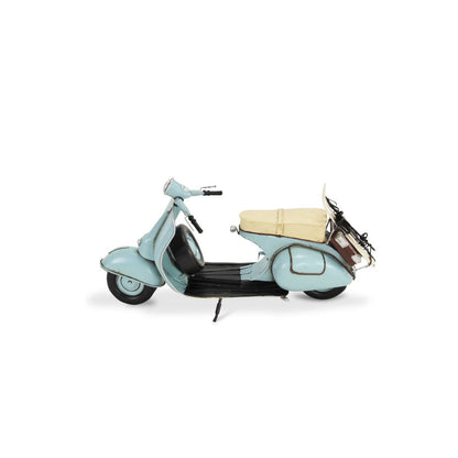 8" Blue and Black Metal Hand Painted Model Motorcycle Tabletop Sculpture HomeRoots