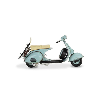 8" Blue and Black Metal Hand Painted Model Motorcycle Tabletop Sculpture HomeRoots