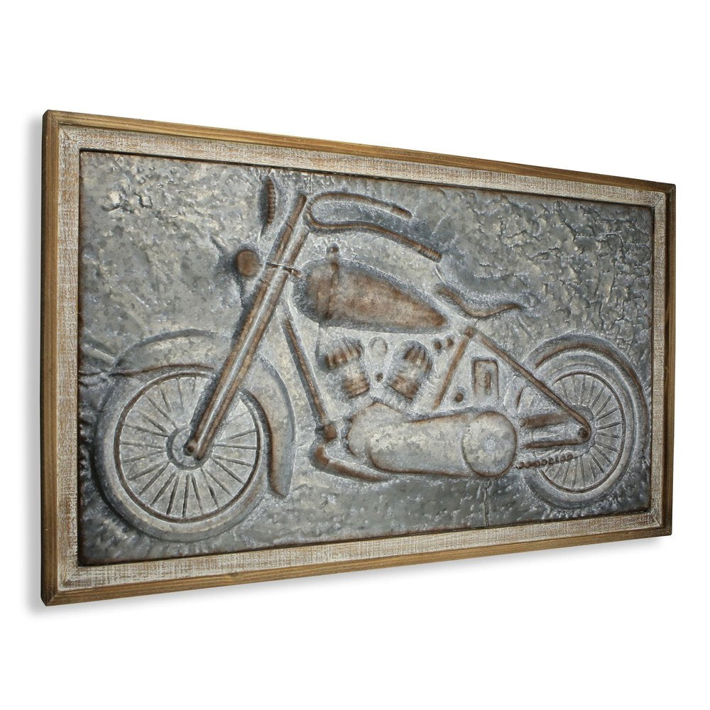 23" X 39" Gray and Brown Wood and Metal Wall Decor — view 3