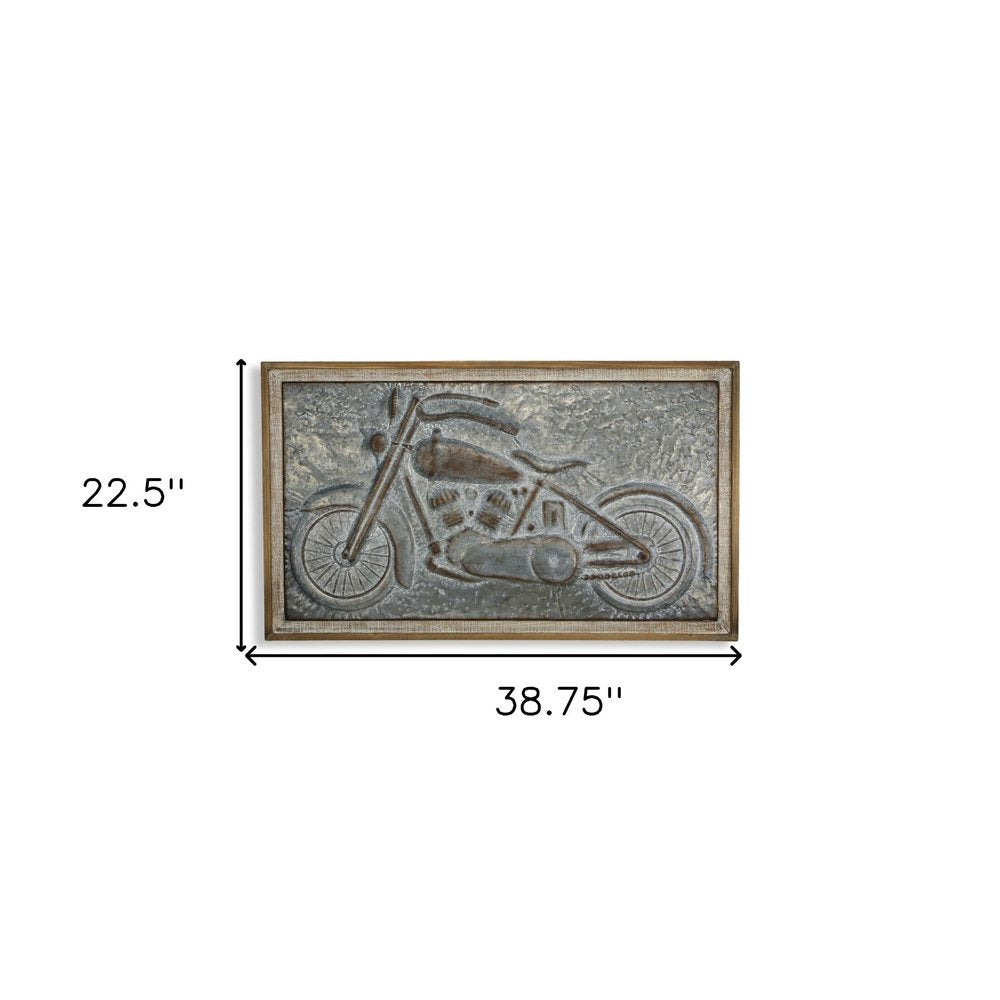 23" X 39" Gray and Brown Wood and Metal Wall Decor — view 7