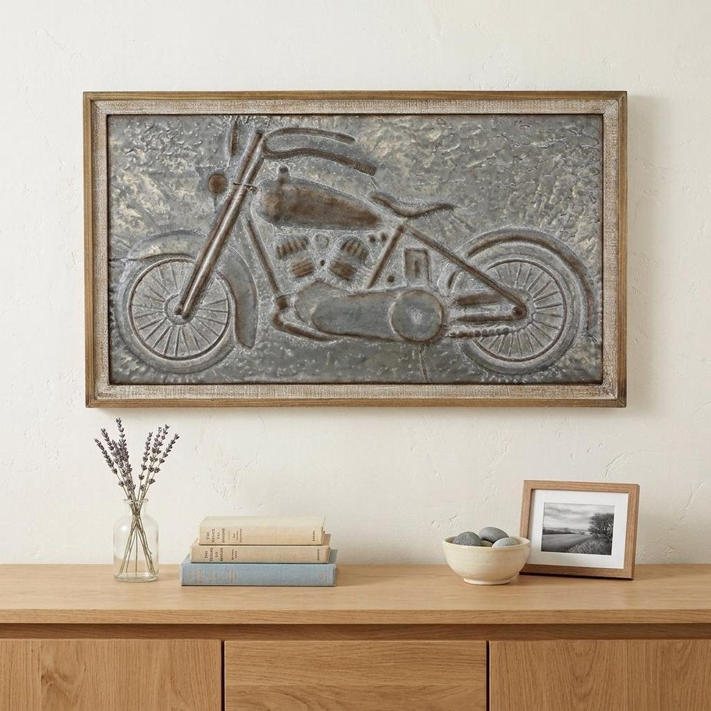 23" X 39" Gray and Brown Wood and Metal Wall Decor — view 8