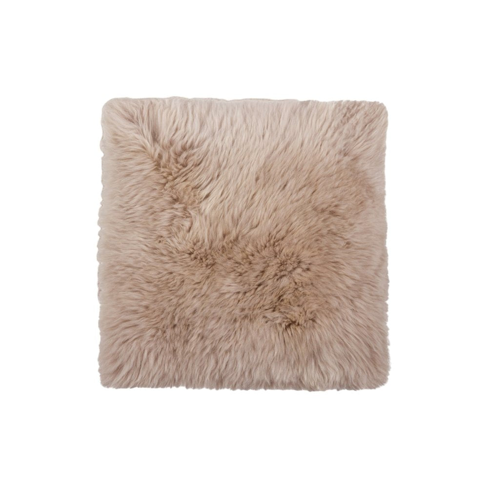 Set Of Two 17" X 17" Taupe Wool Solid Color Chair Pads HomeRoots