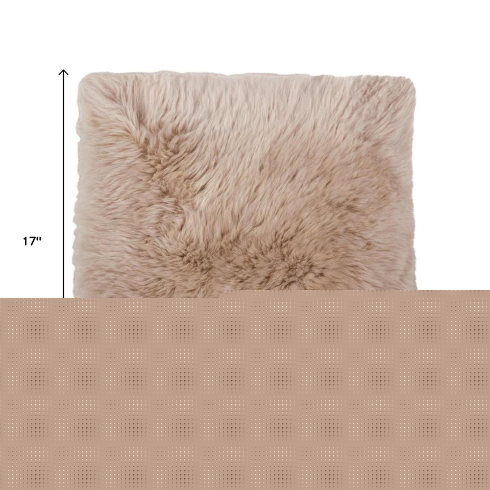 Set Of Two 17" X 17" Taupe Wool Solid Color Chair Pads HomeRoots