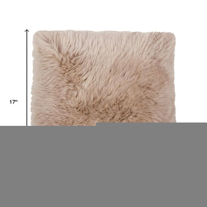 Set Of Two 17" X 17" Taupe Wool Solid Color Chair Pads HomeRoots