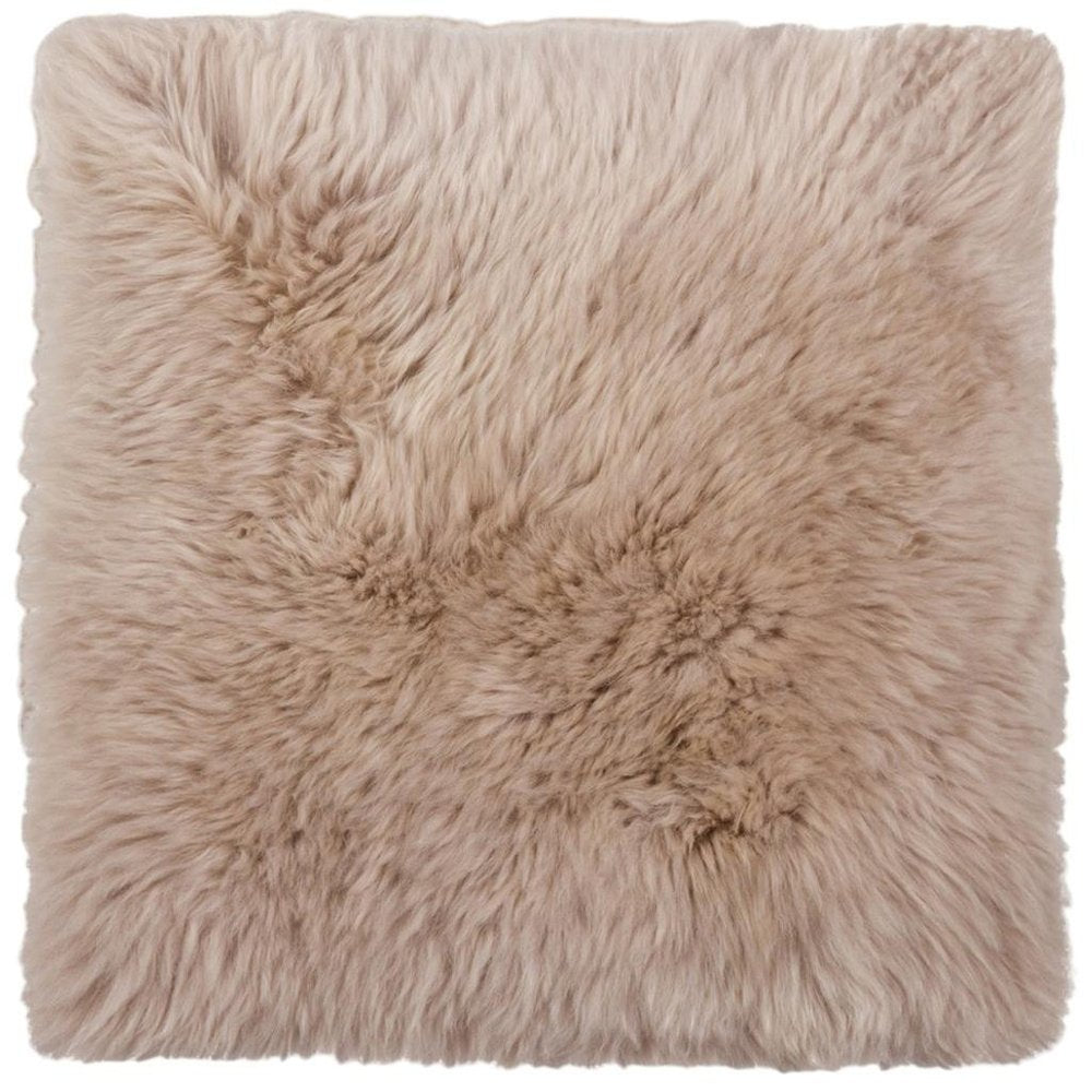 Set Of Two 17" X 17" Taupe Wool Solid Color Chair Pads HomeRoots