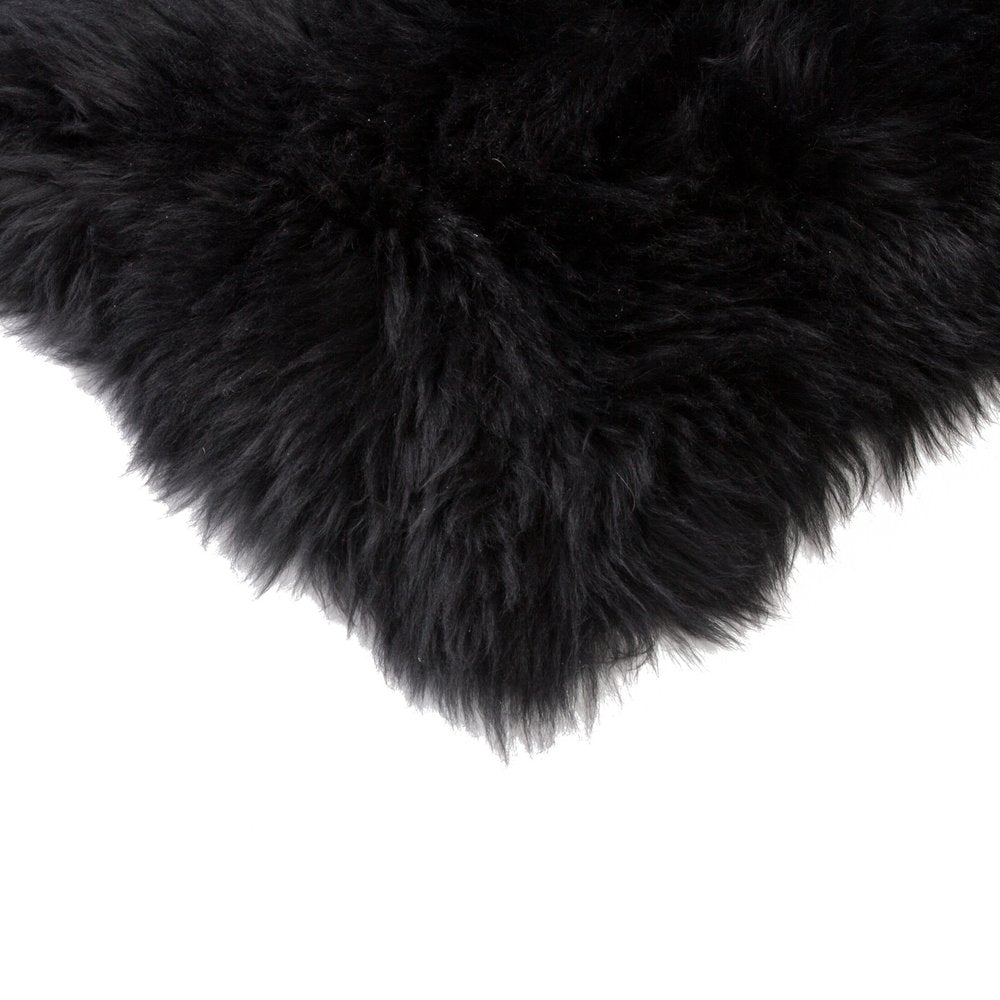 Set Of Two 17" X 17" Black Wool Chair Pads HomeRoots