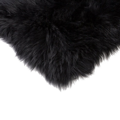 Set Of Two 17" X 17" Black Wool Chair Pads HomeRoots