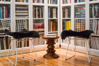 Set Of Two 17" X 17" Black Wool Chair Pads HomeRoots