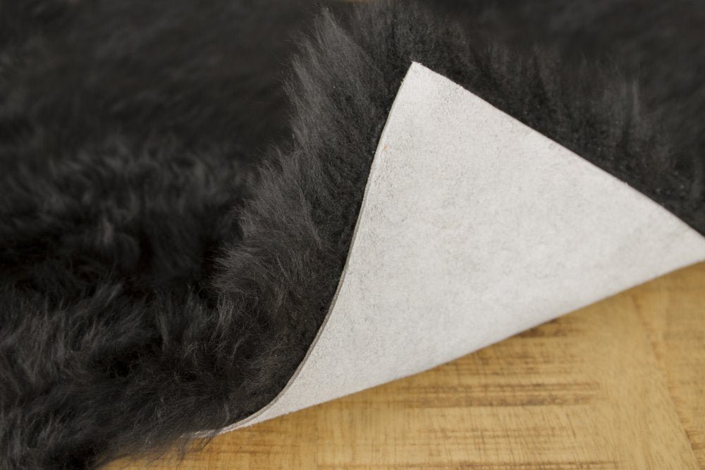Set Of Two 17" X 17" Black Wool Chair Pads HomeRoots