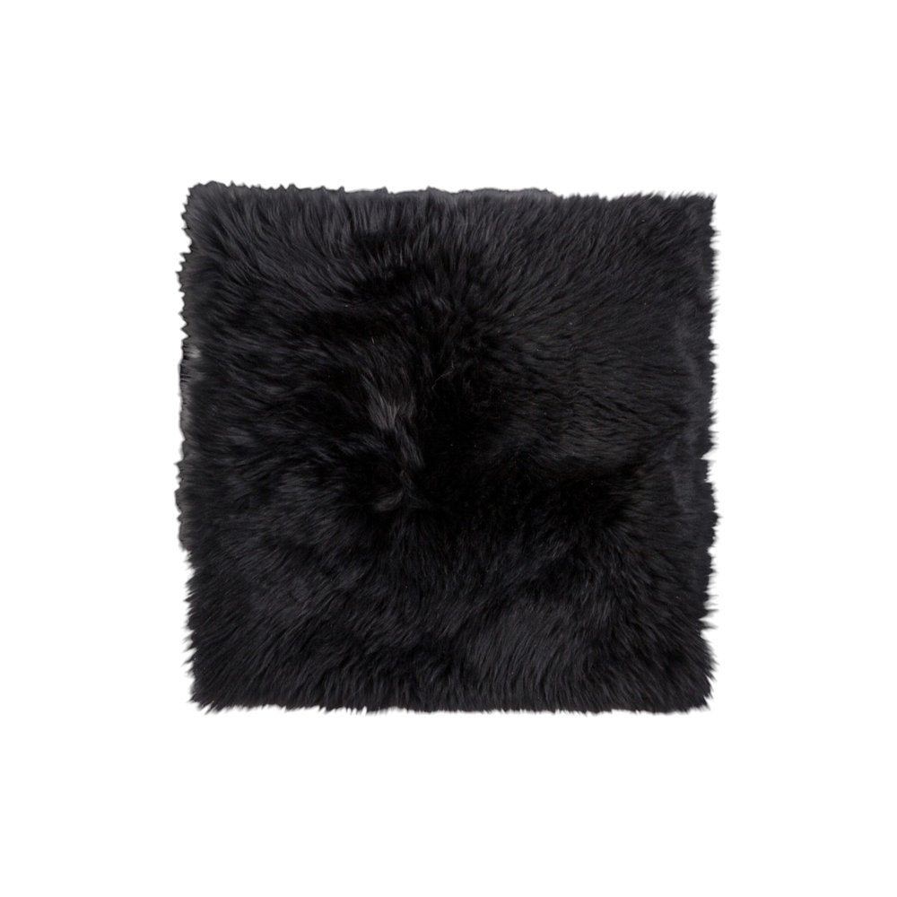 Set Of Two 17" X 17" Black Wool Chair Pads HomeRoots