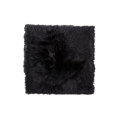 Set Of Two 17" X 17" Black Wool Chair Pads HomeRoots
