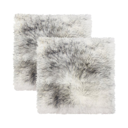 Set Of Two 17" X 17" Gradient Grey Wool Chair Pads HomeRoots
