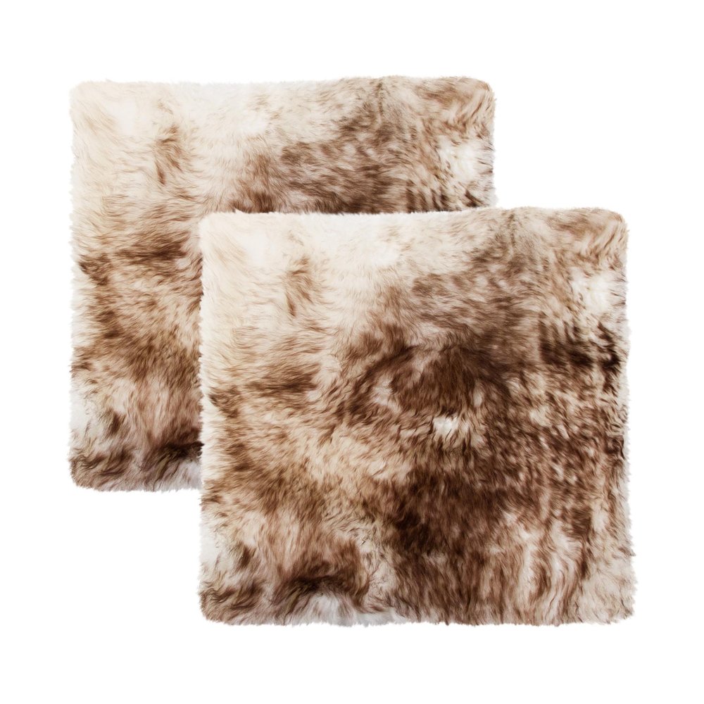 Set Of Two 17" X 17" Gradient Chocolate Wool Chair Pads HomeRoots