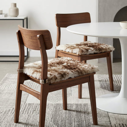 Set Of Two 17" X 17" Gradient Chocolate Wool Chair Pads HomeRoots