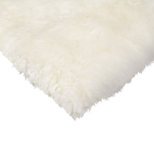 Set Of Four 17" X 17" Natural Wool Solid Color Chair Pads HomeRoots