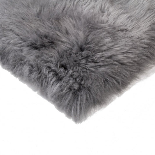 Set Of Four 17" X 17" Grey Wool Chair Pads HomeRoots