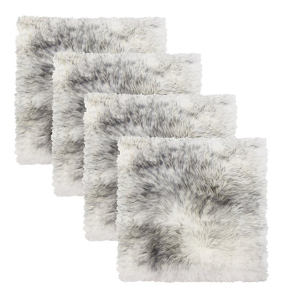 Set Of Four 17" X 17" Gradient Grey Wool Chair Pads HomeRoots
