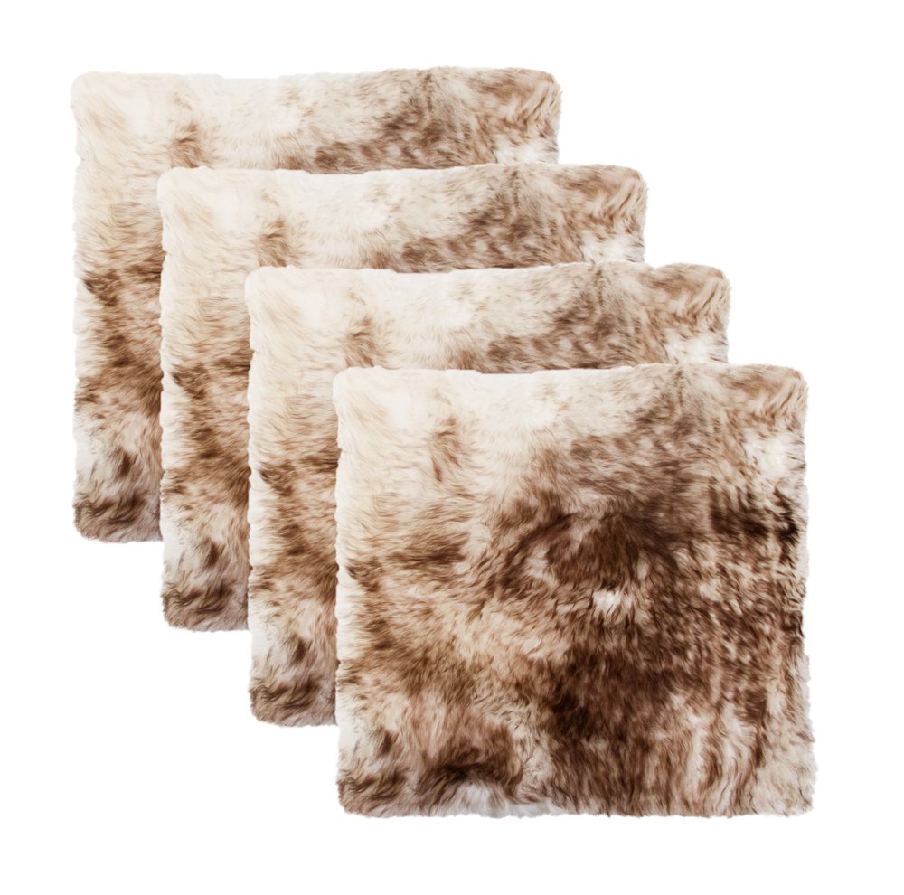 Set Of Four 17" X 17" Gradient Chocolate Wool Chair Pads HomeRoots