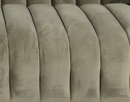 90" Gray Brown Velvet Sofa And Toss Pillows With Gold Legs HomeRoots