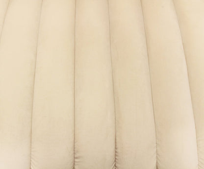 90" Ivory Velvet Sofa And Toss Pillows With Gold Legs HomeRoots