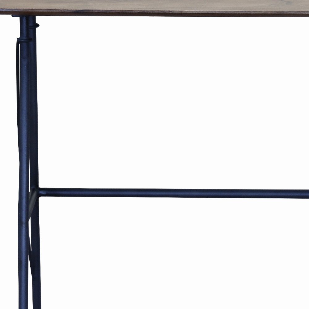 44" Brown and Black Solid Wood Writing Desk HomeRoots