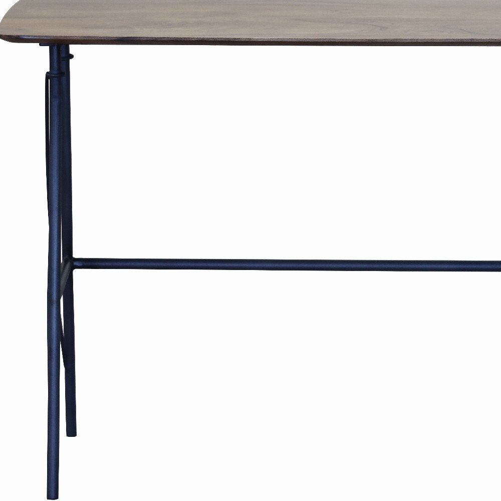 44" Brown and Black Solid Wood Writing Desk HomeRoots
