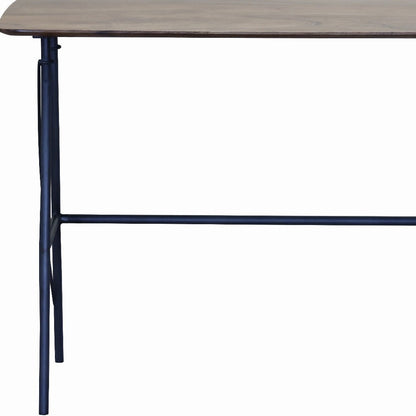 44" Brown and Black Solid Wood Writing Desk HomeRoots